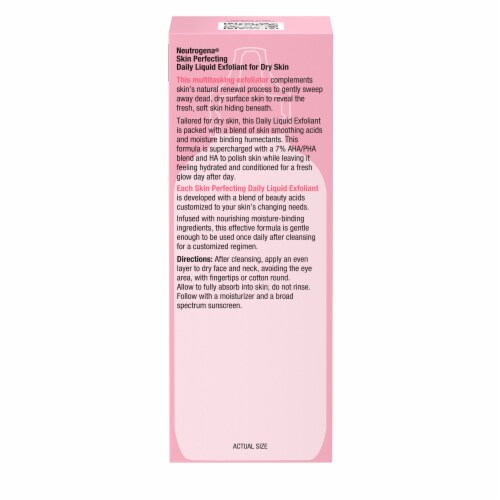Neutrogena Skin Perfecting Daily Liquid Facial Exfoliant Fragrance-Free with 7% AHA/PHA Blend + HA Perspective: bottom