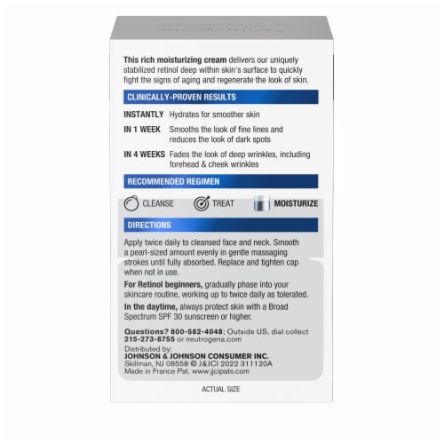 Neutrogena Rapid Wrinkle Repair Retinol Face Moisturizer Daily Anti-Aging Face Cream with Retinol Perspective: bottom