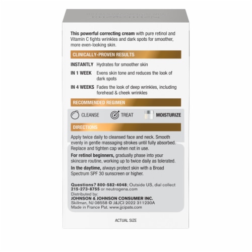 Neutrogena Rapid Tone Repair Face & Neck Cream Correcting + Tone Evening with Retinol + Vitamin C Perspective: bottom