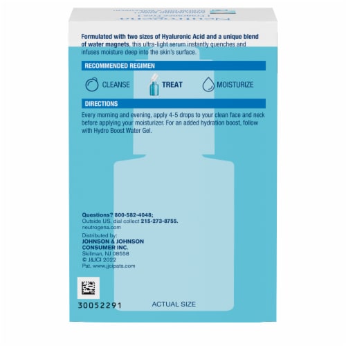 Neutrogena Hydro Boost Hyaluronic Acid Facial Serum Fragrance-Free with Vitamin B5 for Dry Skin Perspective: bottom