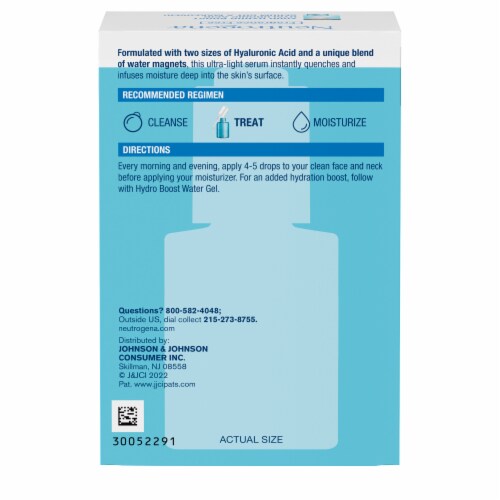 Neutrogena Hydro Boost Hyaluronic Acid Facial Serum Fragrance-Free with Vitamin B5 for Dry Skin Perspective: bottom