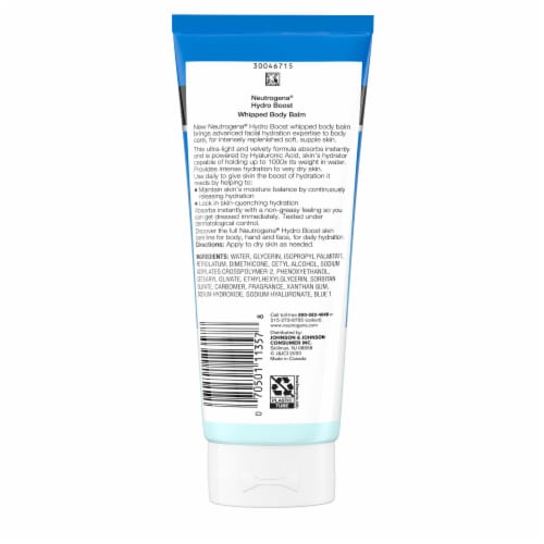 Neutrogena Hydro Boost Whipped Body Balm with Hydrating Hyaluronic Acid Intense Hydration Perspective: bottom