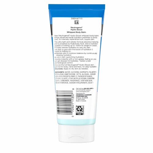 Neutrogena Hydro Boost Whipped Body Balm with Hydrating Hyaluronic Acid Intense Hydration Perspective: bottom