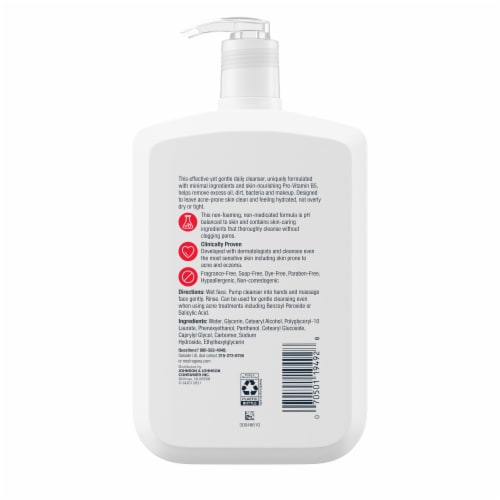 Neutrogena Ultra Gentle Daily Face Wash Fragrance-Free with Pro-Vitamin B5 for Acne-Prone Skin Perspective: bottom