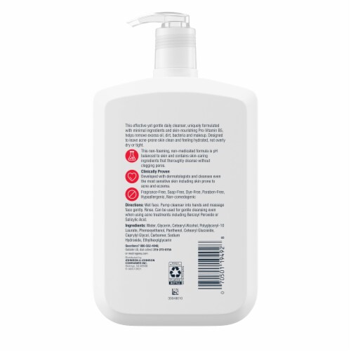 Neutrogena Ultra Gentle Daily Face Wash Fragrance-Free with Pro-Vitamin B5 for Acne-Prone Skin Perspective: bottom