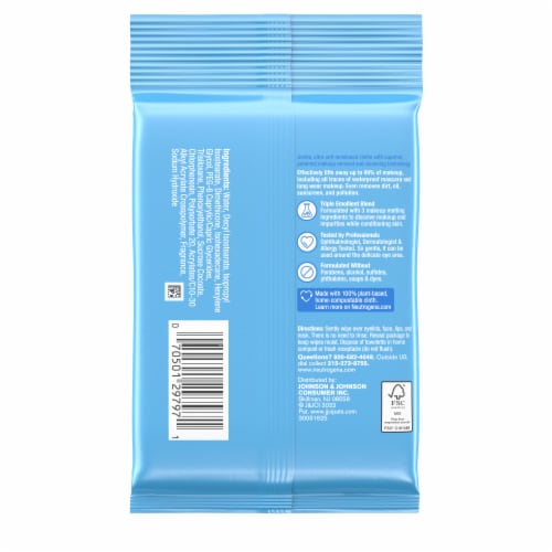Neutrogena Makeup Remover Cleansing Towelettes Alcohol-Free Wipes Travel Size Perspective: bottom