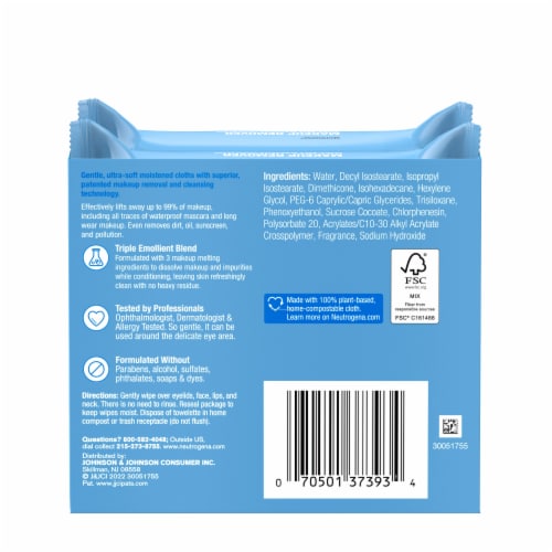 Neutrogena Makeup Remover Wipes & Face Cleansing Towelettes Perspective: bottom