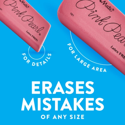 Paper Mate® Pink Pearl Erasers, Large, 3 Count Perspective: bottom