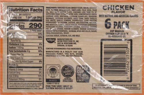 Nissin® Cup Noodles with Chicken Flavor 6 Count Perspective: bottom