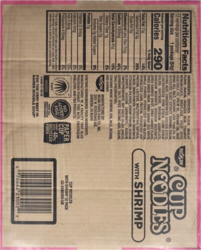 Nissin® Shrimp Flavored Cup Noodles® Perspective: bottom