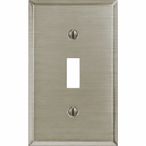 Amerelle® Toggle Brushed Nickel Light Switch Cover Perspective: bottom