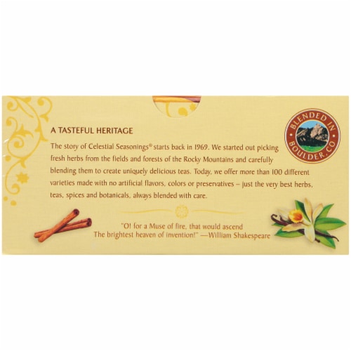 Celestial Seasonings Fireside Vanilla Spice Herbal Tea Bags Perspective: bottom