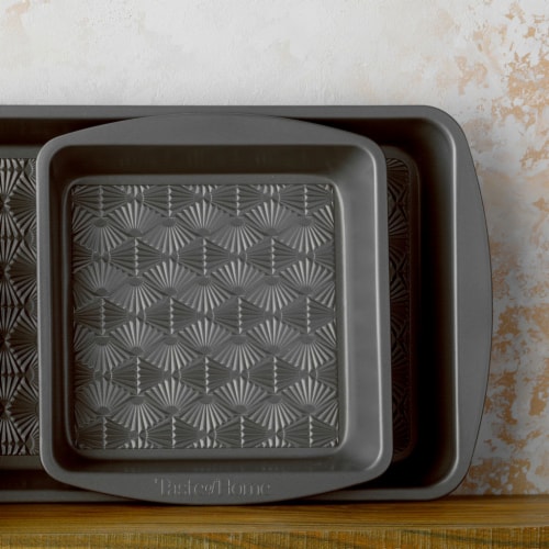 Taste of Home  8 inch Nonstick Metal Square Baking Pan Set of 2 Perspective: bottom