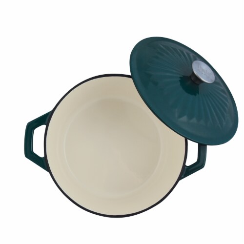 Taste of Home 5 Quart Enameled Cast Iron Dutch Oven with Lid Perspective: bottom