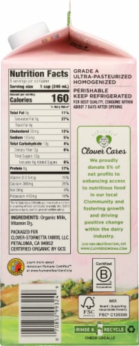 Clover Sonoma Organic Whole Milk 0.5 gal Perspective: bottom