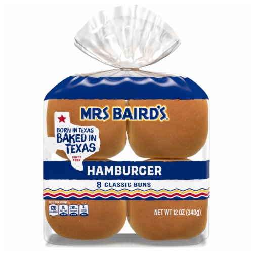 Mrs Baird's White Hamburger Buns Perspective: bottom