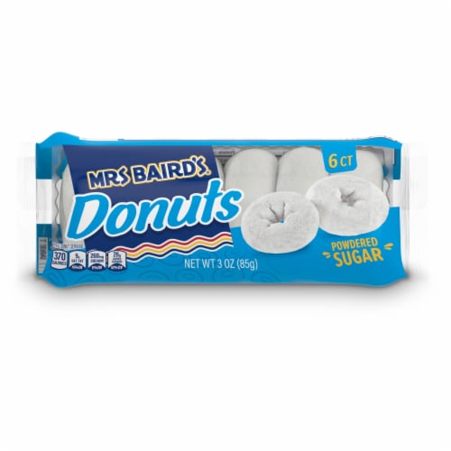 Mrs Baird's Powdered Sugar Mini Donuts Perspective: bottom