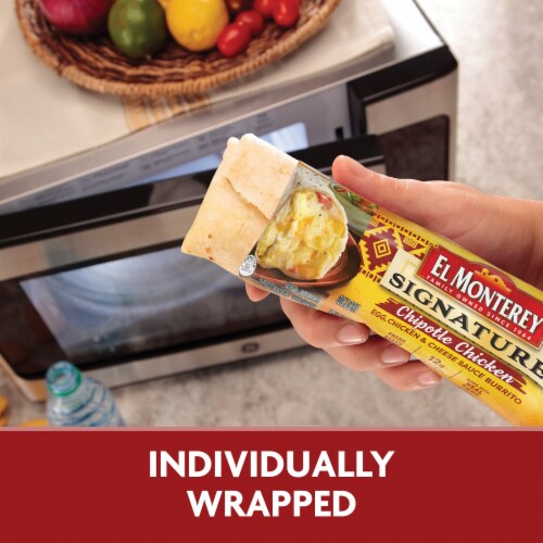 El Monterey® Signature Chipotle Chicken Egg & Cheese Sauce Frozen Breakfast Burrito Perspective: bottom