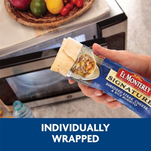 El Monterey® Signature Shredded Steak Cheese & Rice Frozen Burrito Perspective: bottom
