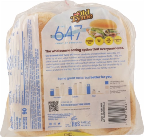 Schmidt Old Tyme 647 Carb Smart Sandwhich Rolls Perspective: bottom