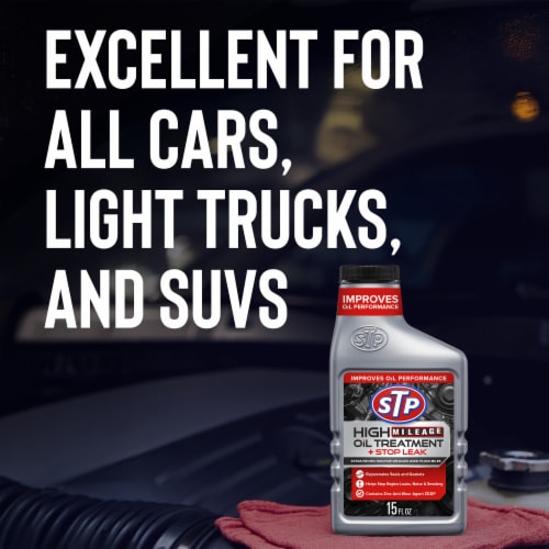 STP High Mileage Oil Treatment + Stop Leak Perspective: bottom