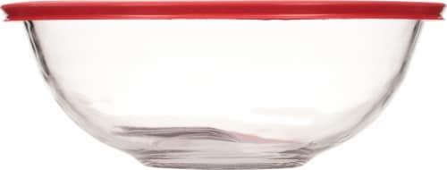 Pyrex Smart Essentials Glass Mixing Bowl - Clear/Red Perspective: bottom
