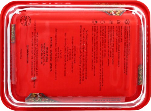 Pyrex® Covered Storage Dish - Clear/Red Perspective: bottom
