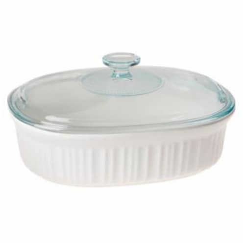 Corningware French White 2.5-Qt Oval Ceramic Casserole Dish with