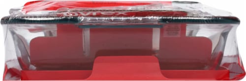 Pyrex® Easy Grab® 6-Piece Value Pack Covered Storage and Baking Set - Red/Clear Perspective: bottom