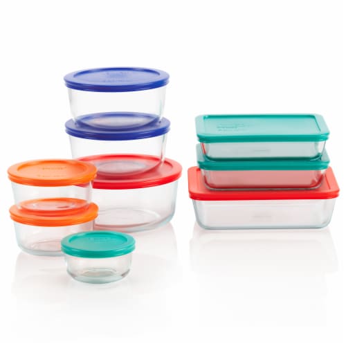 Pyrex 1-Cup Glass Storage Dish with Lid - 8 Piece - Red, 8 Piece - Kroger