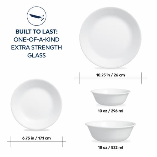Corelle® White Dining Set Perspective: bottom