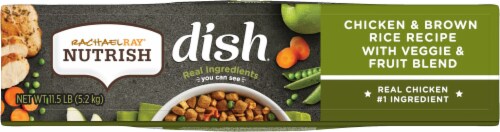 Rachael Ray Nutrish Dish Chicken & Brown Rice with Veggies & Fruit Dry Dog Food Perspective: bottom