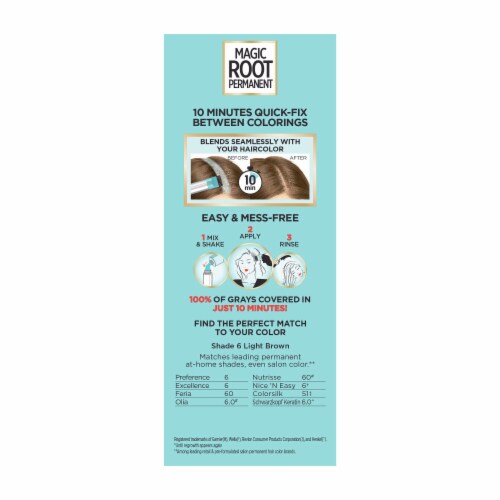 L'Oreal Paris Magic Root Rescue Root Coloring Kit Permanent 6 Light Brown Perspective: bottom