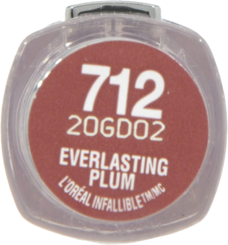 L'Oreal Paris Infallible Everlasting Plum Lip Color Perspective: bottom
