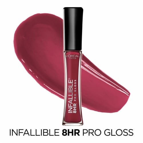 L'Oreal Paris Infallible 8 HR Pro Lip Gloss 240 Glistening Berry Perspective: bottom