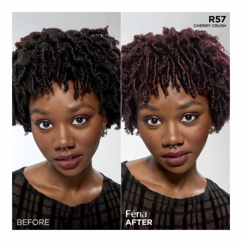 L'Oreal Feria Power Reds Cherry Crush Intense Medium Auburn R57 Permanent Hair Colour Gel Perspective: bottom