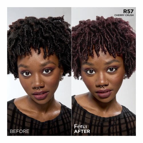 L'Oreal Feria Power Reds Cherry Crush Intense Medium Auburn R57 Permanent Hair Colour Gel Perspective: bottom