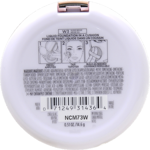 L'Oreal Paris True Match Lumi Cushion Buildable Luminous Nude Beige Foundation Perspective: bottom