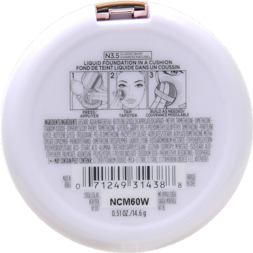 L'Oreal Paris True Match Lumi Cushion N3.5 Classic Buff Liquid Foundation Perspective: bottom