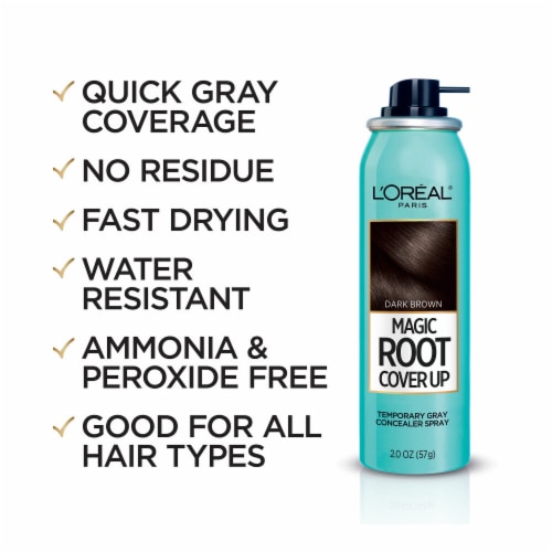 L'Oreal Paris Magic Root Cover Up Dark Brown Temporary Concealer Spray Perspective: bottom
