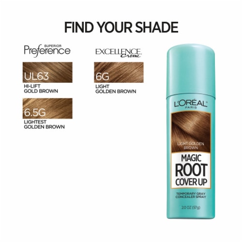 L'Oreal Paris Magic Root Cover Up Light Golden Brown Gray Concealer Spray Perspective: bottom