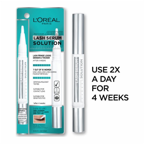 L'Oreal Paris Lash Serum Solution Lash Booster Serum Eyelash Serum with Lash Caring Complex Perspective: bottom