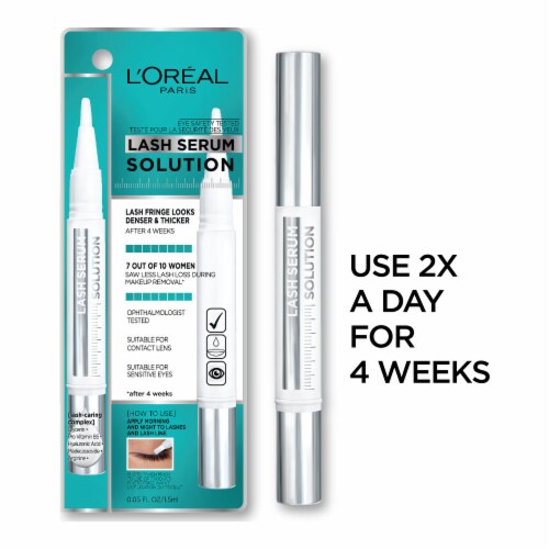 L'Oreal Paris Lash Serum Solution Lash Booster Serum Eyelash Serum with Lash Caring Complex Perspective: bottom