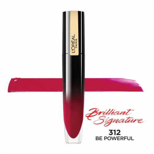 L'Oreal Paris Brilliant Signature Shiny Lip Stain Lipstick 312 Be Powerful Perspective: bottom