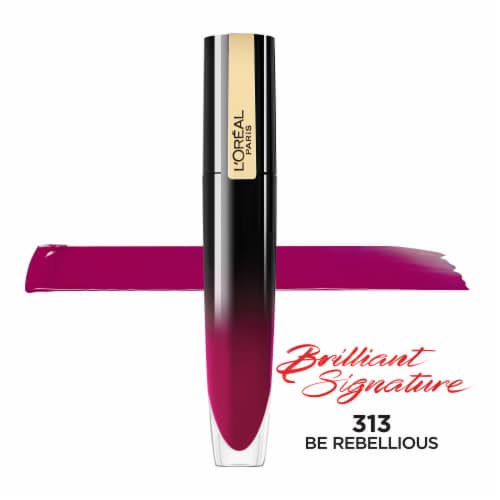 L'Oreal Paris Brilliant Signature Shiny Lip Stain 313 Be Rebellious Lipstick Perspective: bottom