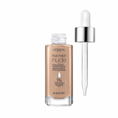 L'Oreal Paris True Match Hyaluronic Tinted Serum Foundation 3-4 Light Medium Perspective: bottom
