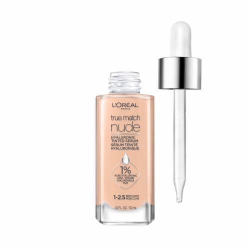L'Oreal Paris True Match Hyaluronic Tinted Serum Foundation 1-2.5 Rosy Light Perspective: bottom