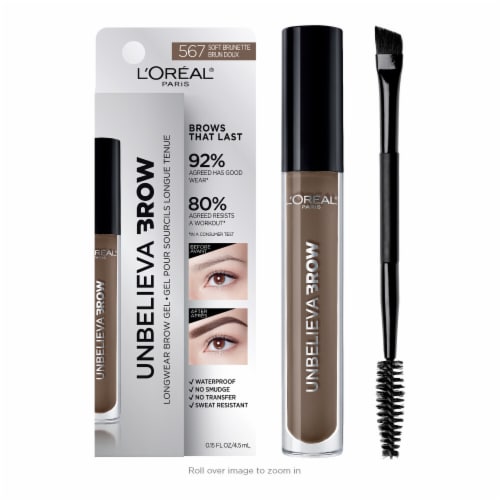 L'Oreal Paris Unbelieva Brow Tinted Brow Gel Longwear Waterproof 567 Soft Brunette Perspective: bottom