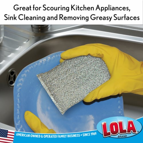 LOLA Wonder Scourer Non-Scratch Scouring Pad, Dual-Purpose Cleaning Sponge, 1 CT Perspective: bottom