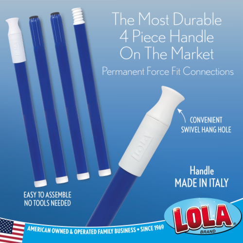 Lola Angle Broom 12 Head Recycled Bristles High Gloss Force Fit Handle Perspective: bottom